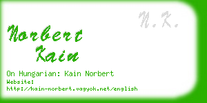 norbert kain business card